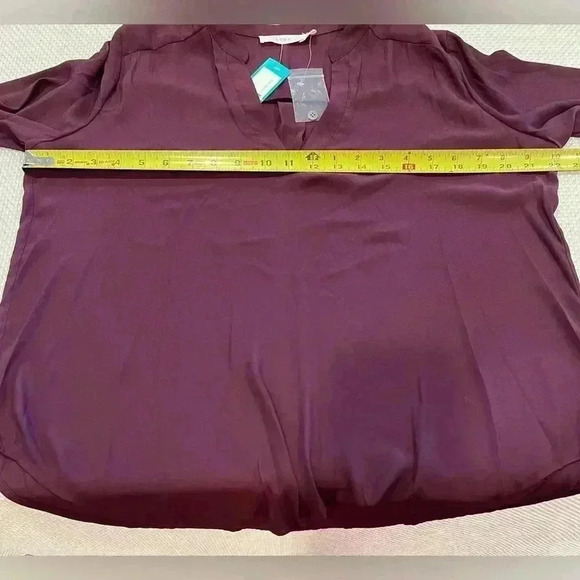 NWT LushTop Womens S burgundy Purple Roll Tab Sleeve Pullover Blouse - Picture 5 of 8